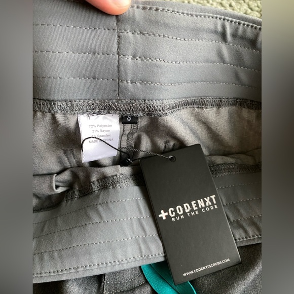 CODENXT  Woman’s Size Small Heather Gray Scrubs Jogger Pants Drawstrings Stretch - Picture 5 of 5